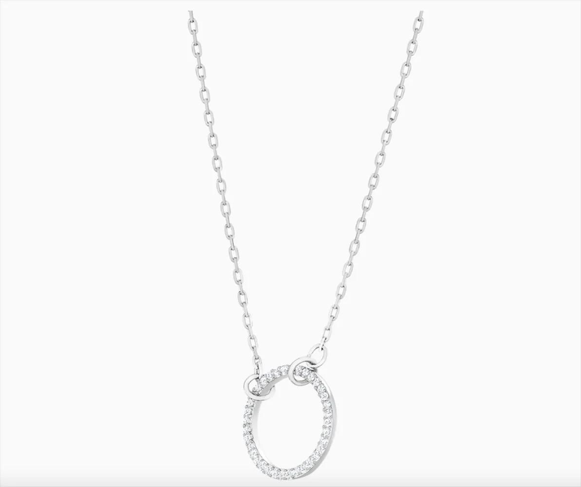 Swarovski Jewelry ONLY Circle NECKLACE, White, Rhodium - 5465802