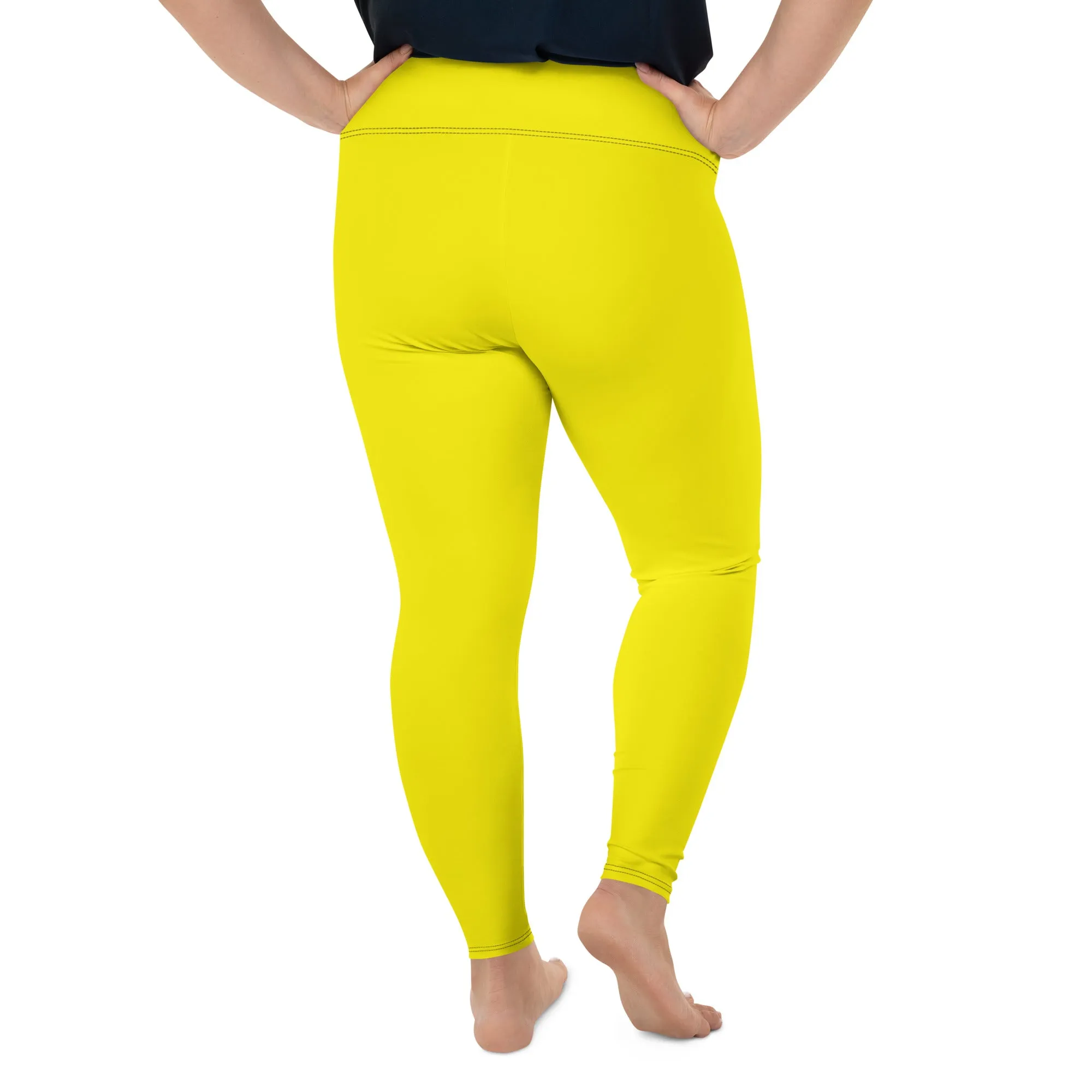 Sweat in Style: Plus Size Solid Yoga Pants for Women - Golden Sun