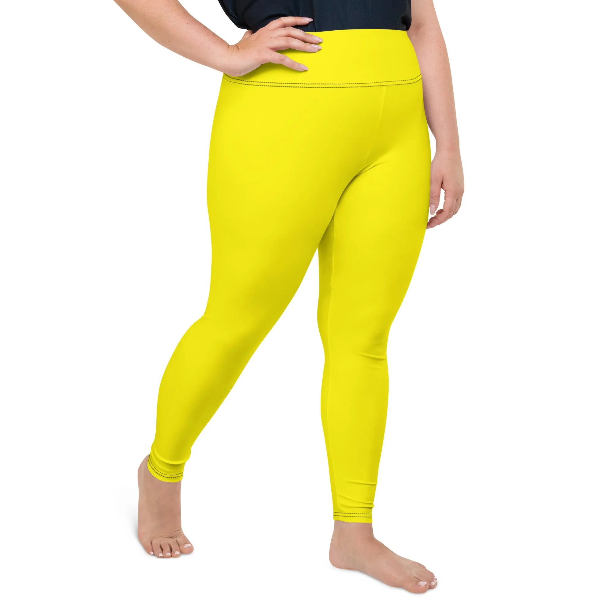 Sweat in Style: Plus Size Solid Yoga Pants for Women - Golden Sun