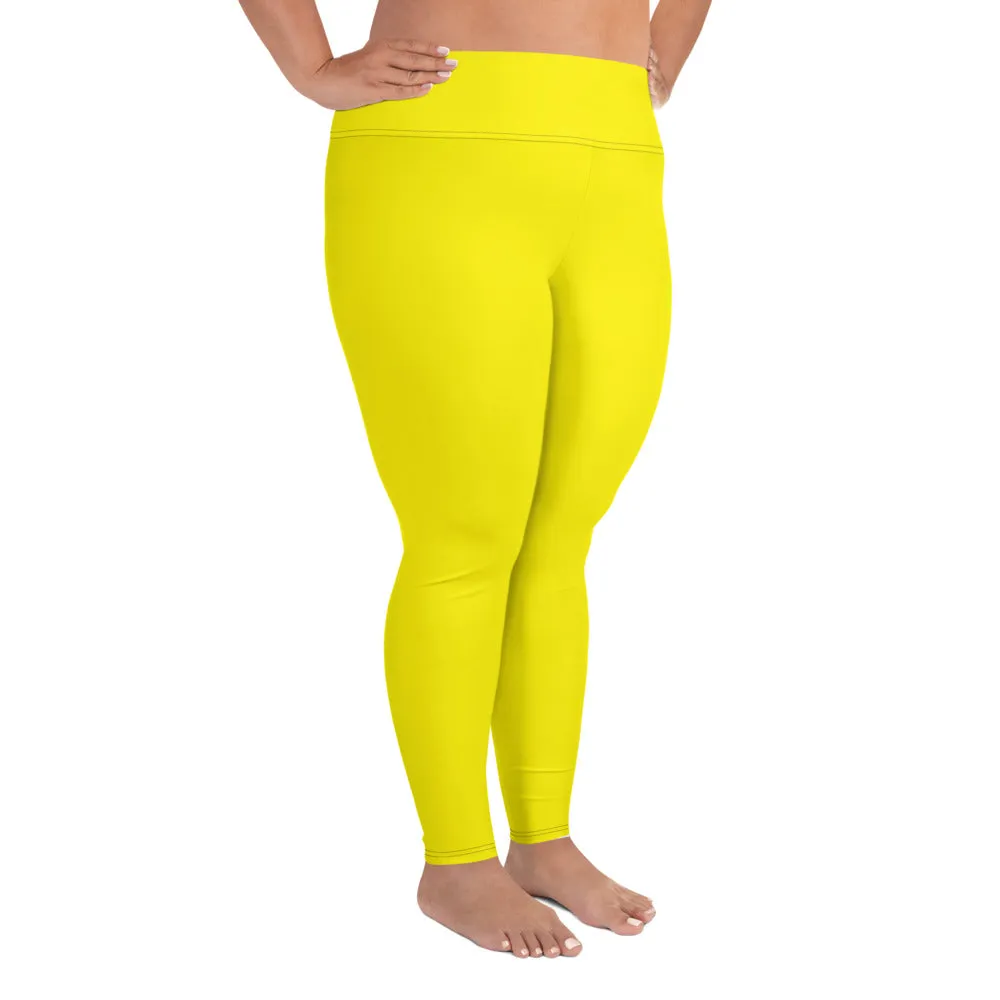 Sweat in Style: Plus Size Solid Yoga Pants for Women - Golden Sun