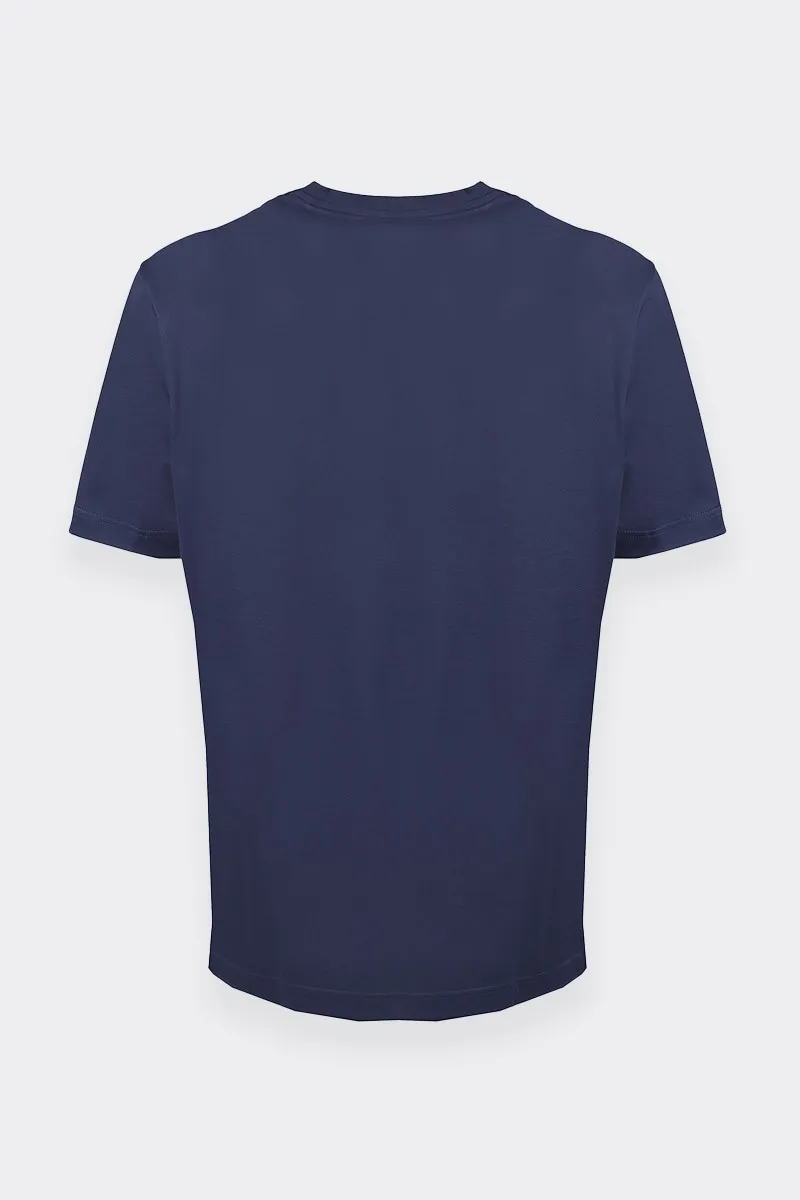 T-SHIRT OVER IN FILO DI SCOZIA BLU JEANS