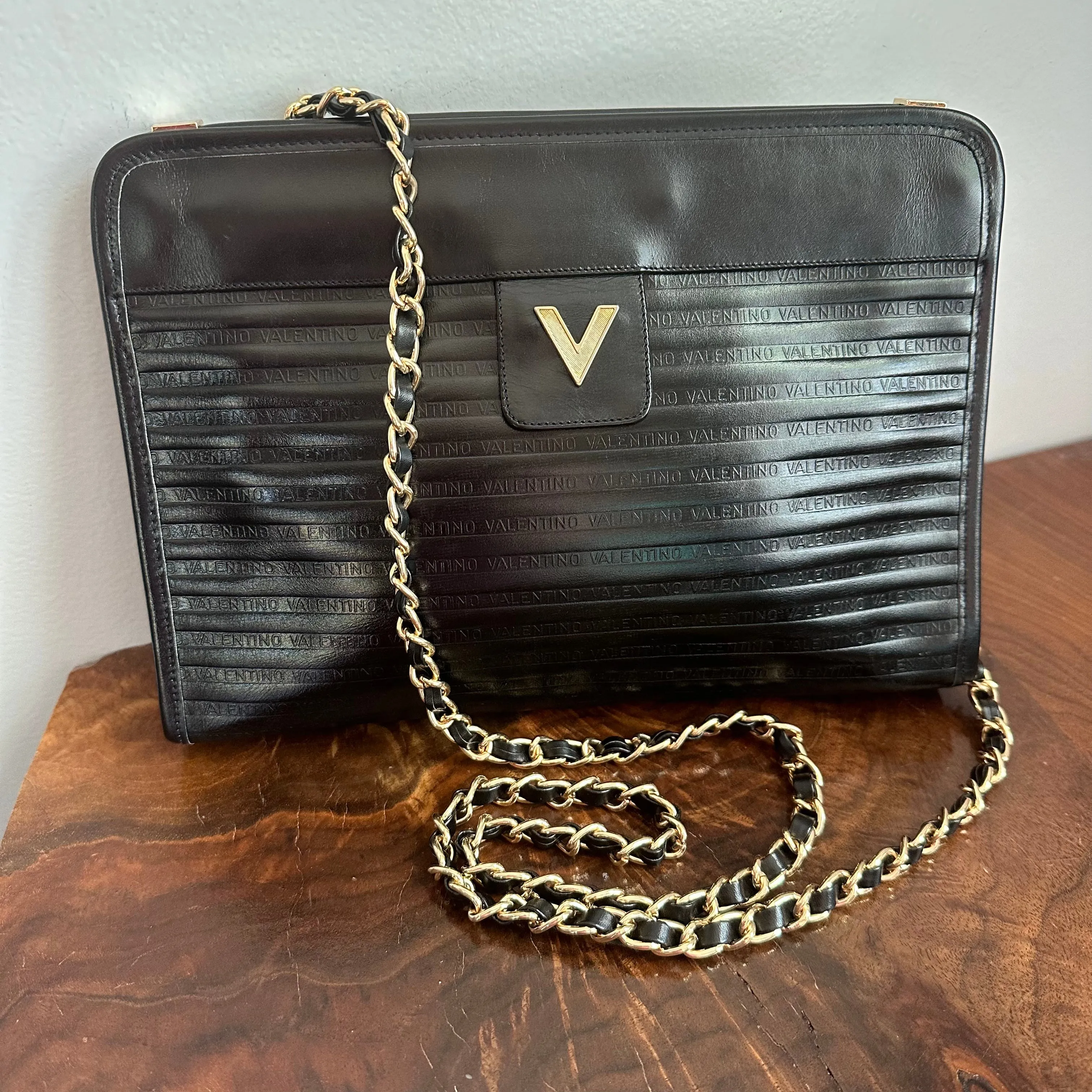 The Swan Crossbody Bag - Vintage Valentino in Black