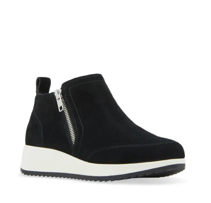 The Waterproof Zip Wedge Sneaker in Black