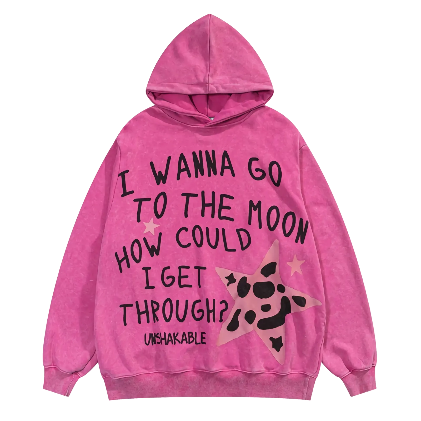 'To the Moon' Graphic Print Cotton Hoodie