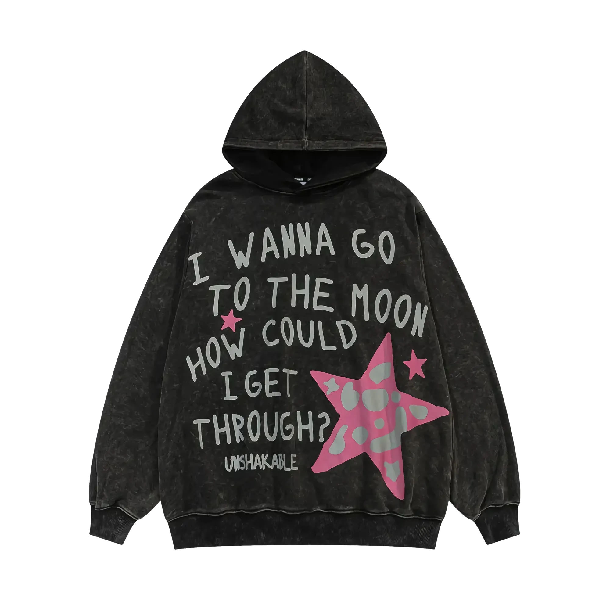 'To the Moon' Graphic Print Cotton Hoodie