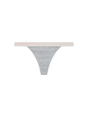 UNDERWEAR Overseas Station Season Big Chance 8 18 Women s Thin Logo Banding Cotton Thong Panties Melange Gray 270988