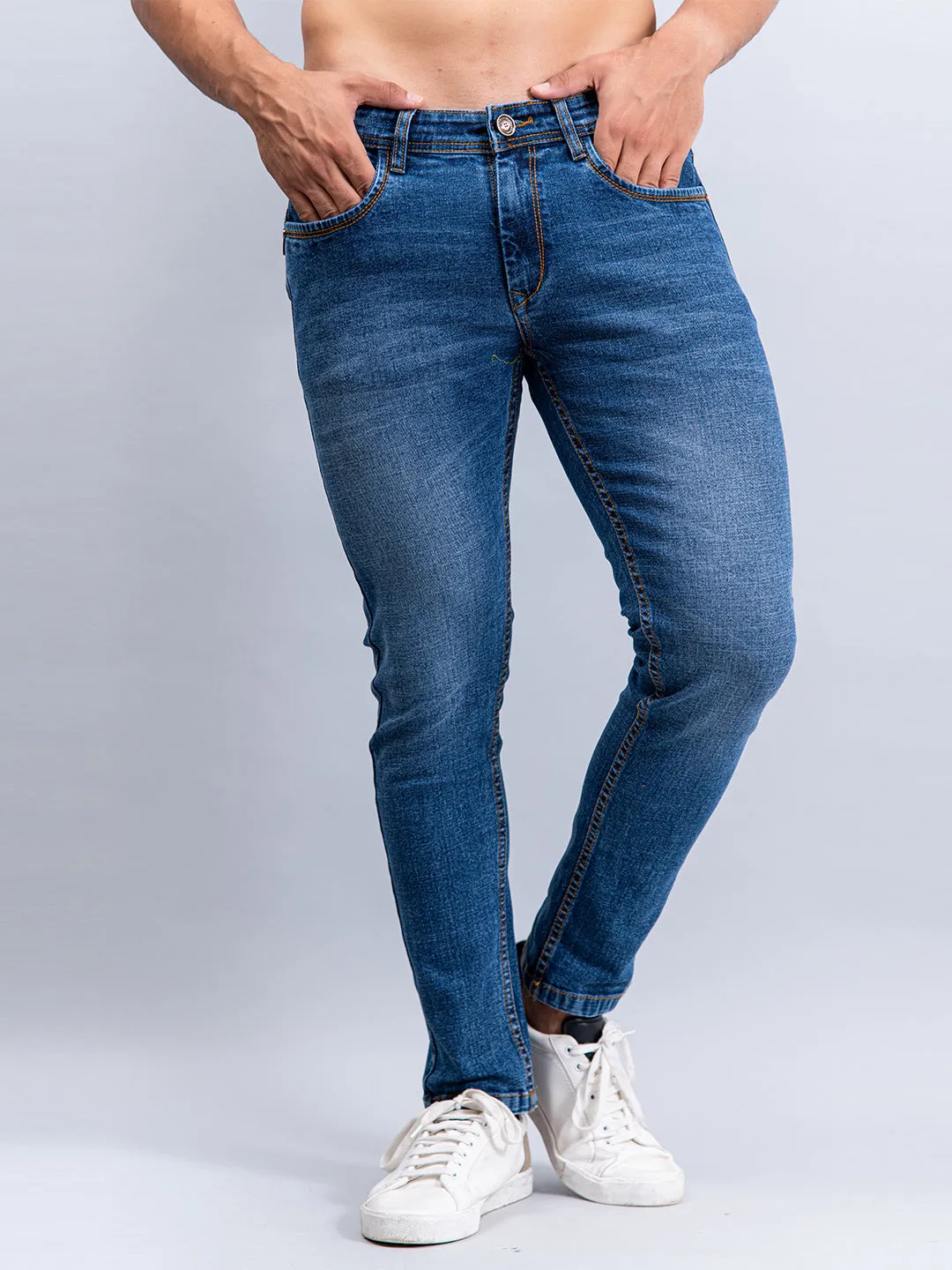 Washed Denim Men's Jeans