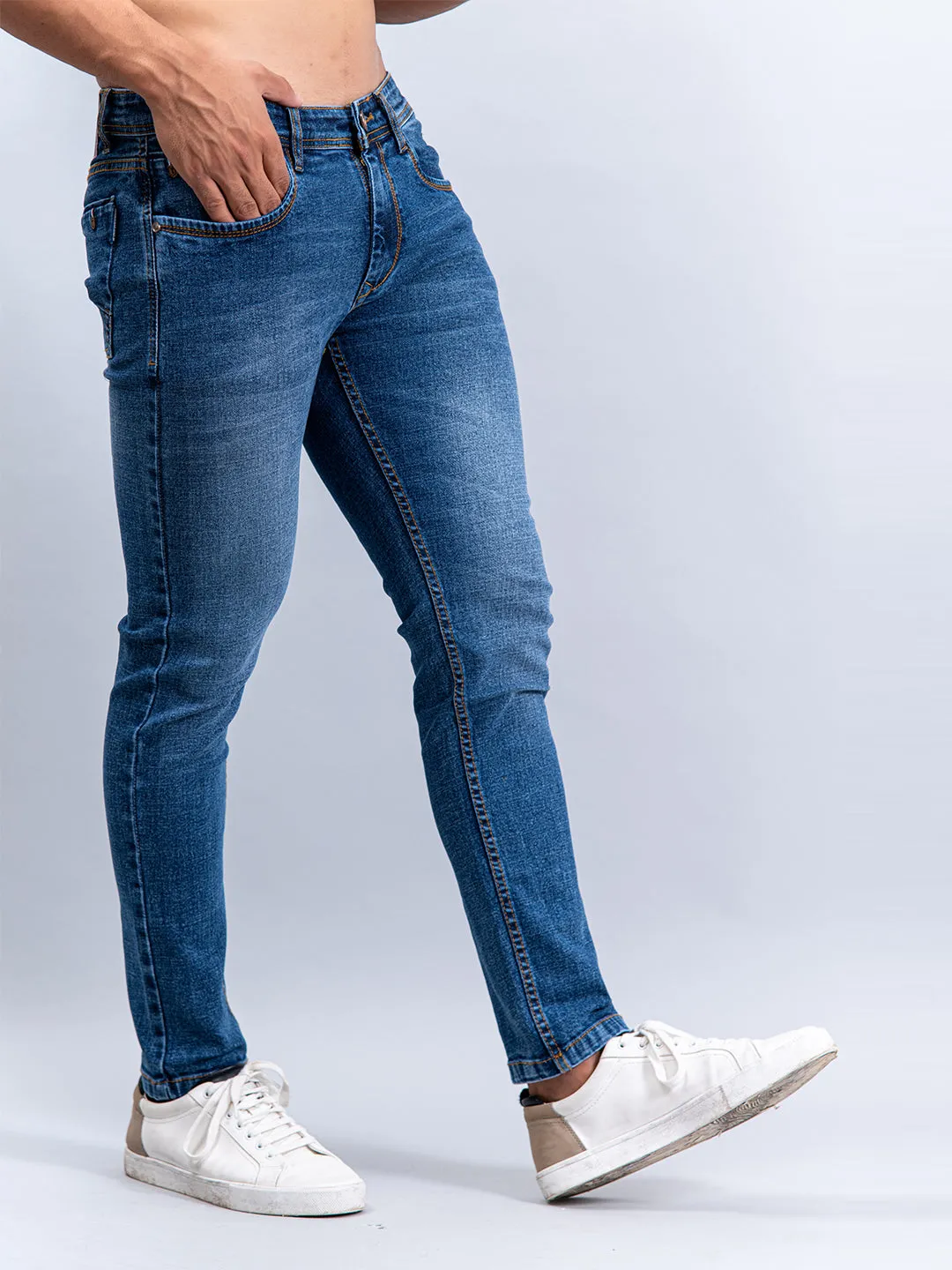 Washed Denim Men's Jeans