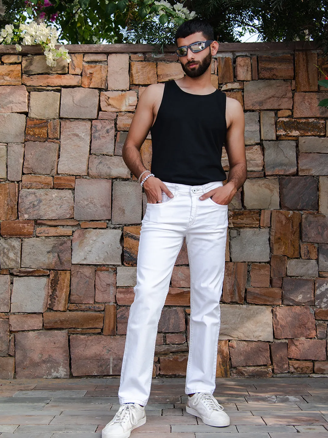 White Slim Fit Denim Jeans