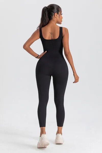 Wide Strap Sleeveless Active Jumpsuit