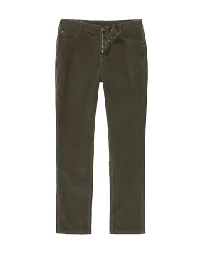 Women's Cord Slim Trouser in Dark Khaki from Crew Clothing