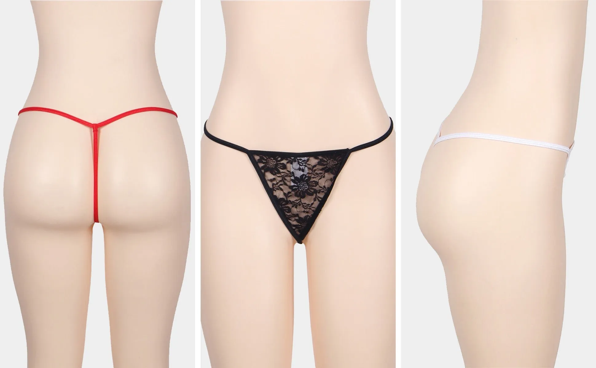 Women's Floral Pattern See-Through Lace Low Waist G String Thong