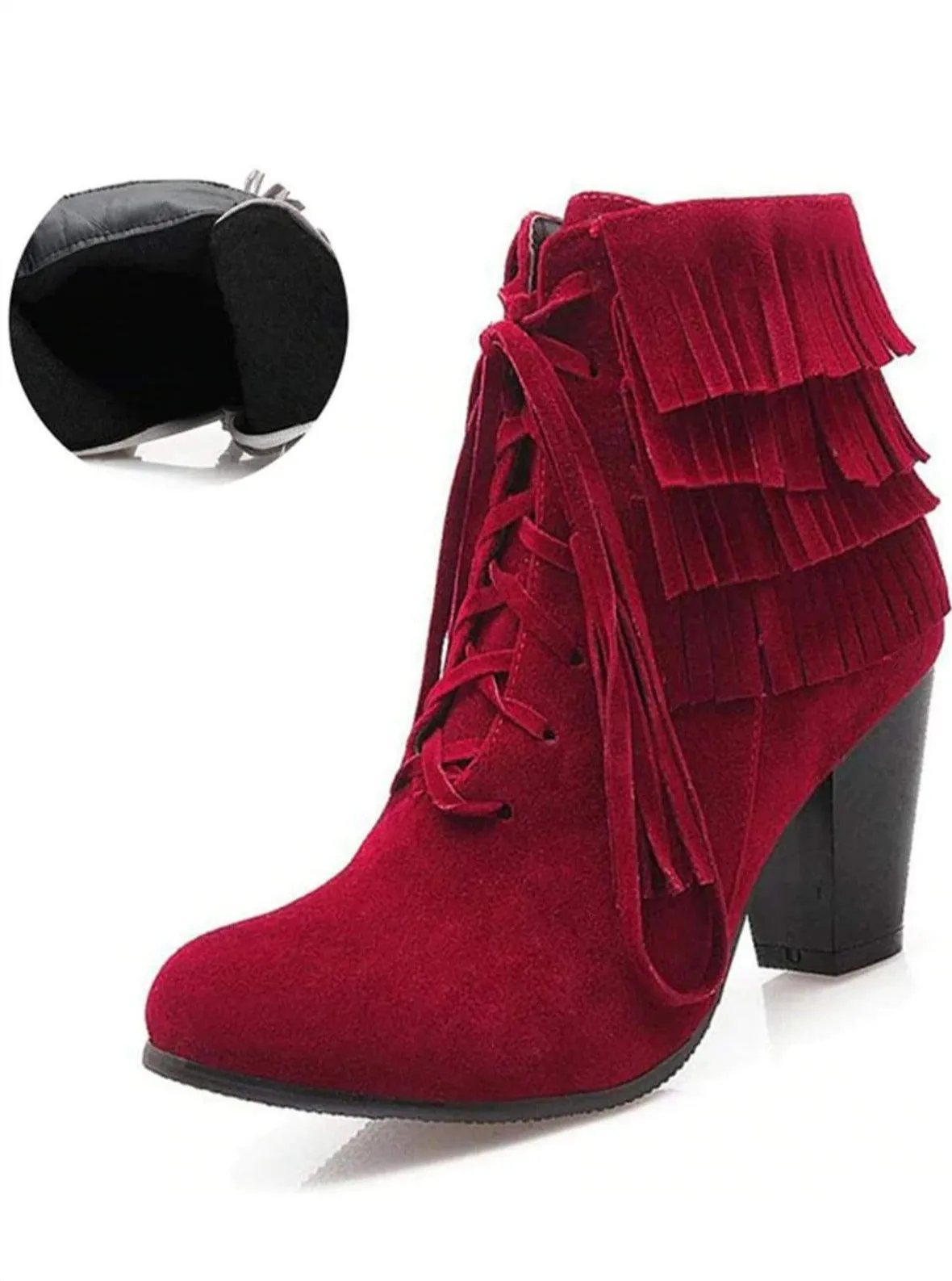 Women's Suede Lace Up Ankle Boots By Liv and Mia