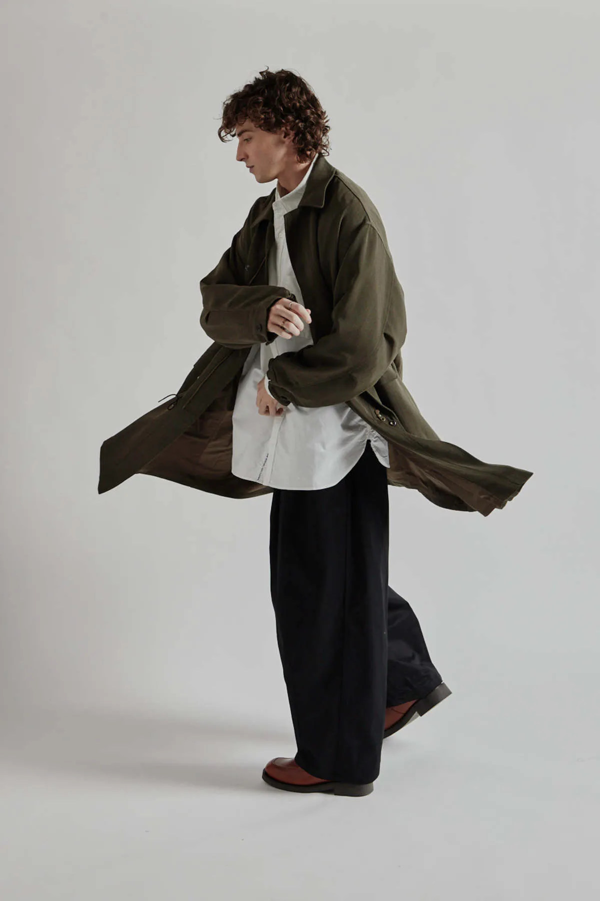 Wool Over Coat - Brown