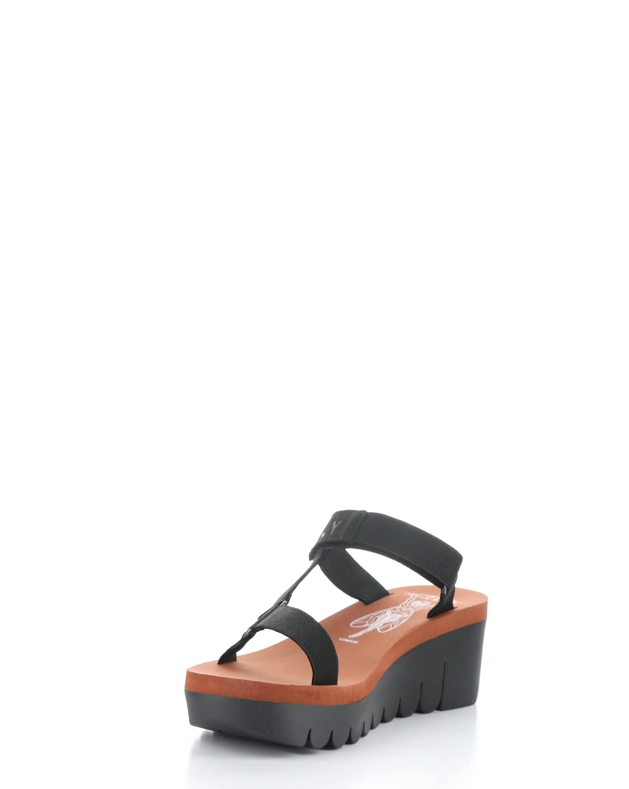 YAKA037FLY 000 BLACK Round Toe Sandals