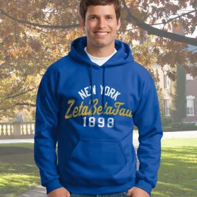 Zeta Beta Tau State and Date Printed Hoody - Gildan 18500 - CAD