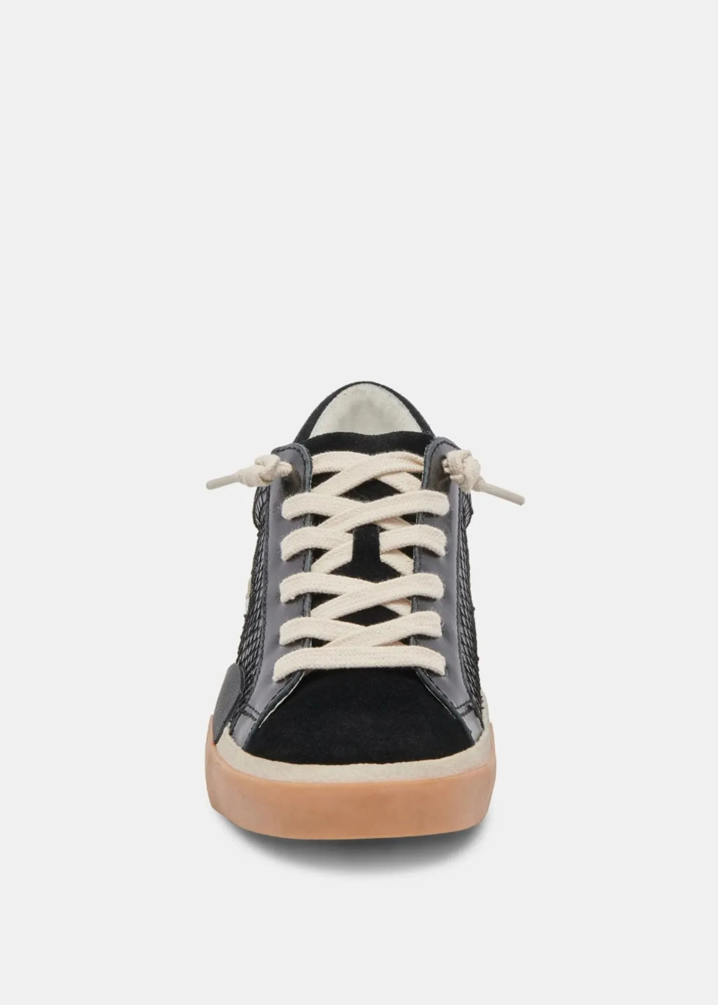 Zina Onyx Embossed Leather Sneaker