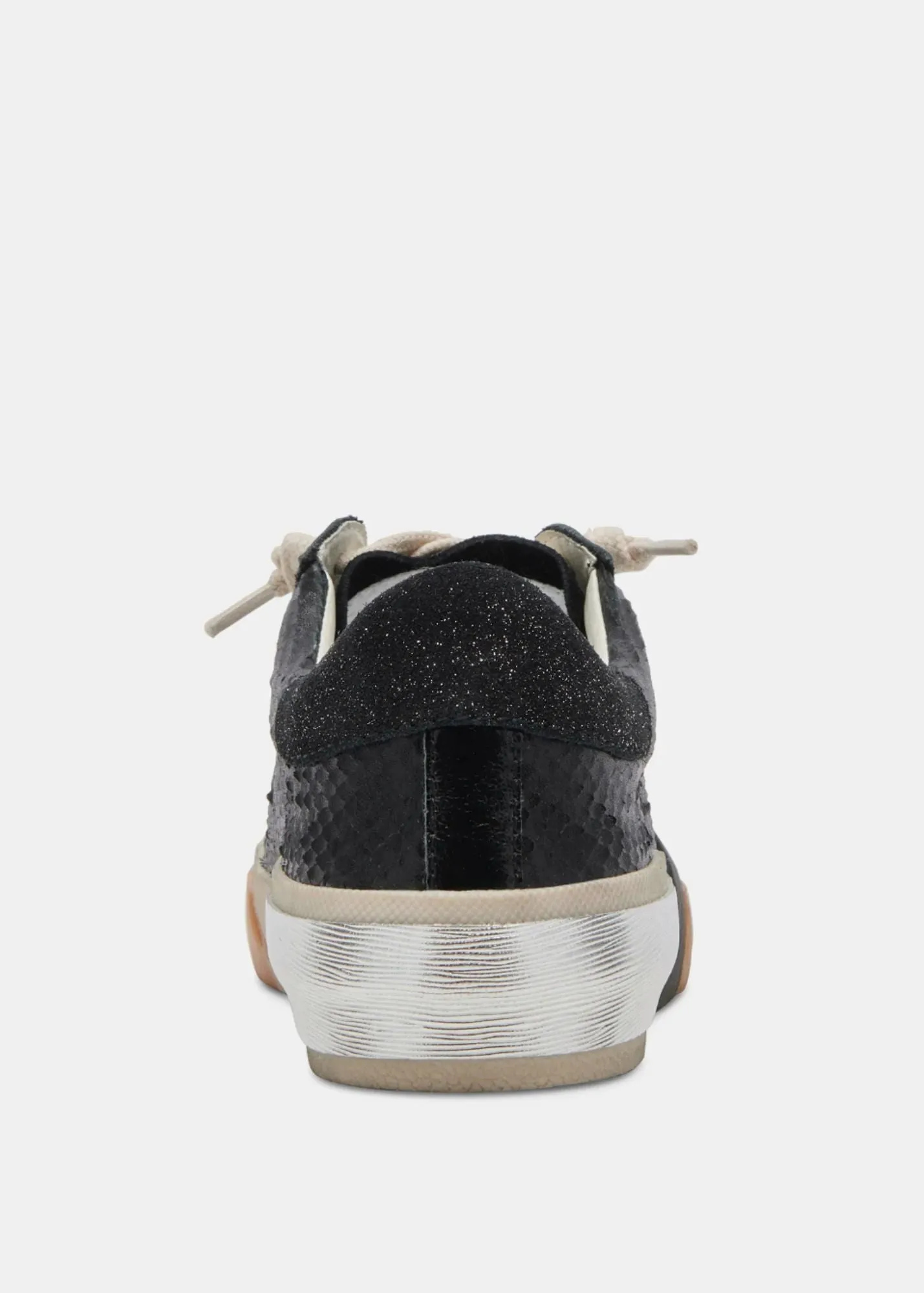 Zina Onyx Embossed Leather Sneaker