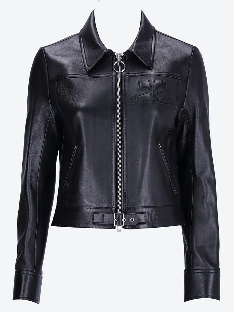 Zipped iconic leather jacket