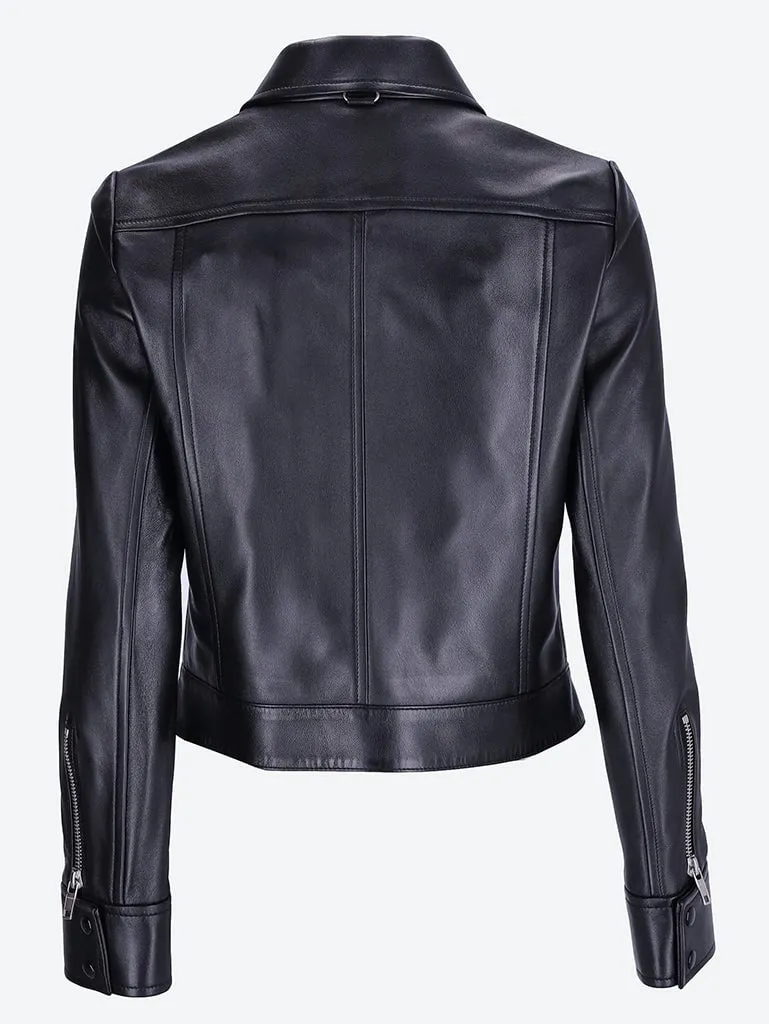 Zipped iconic leather jacket